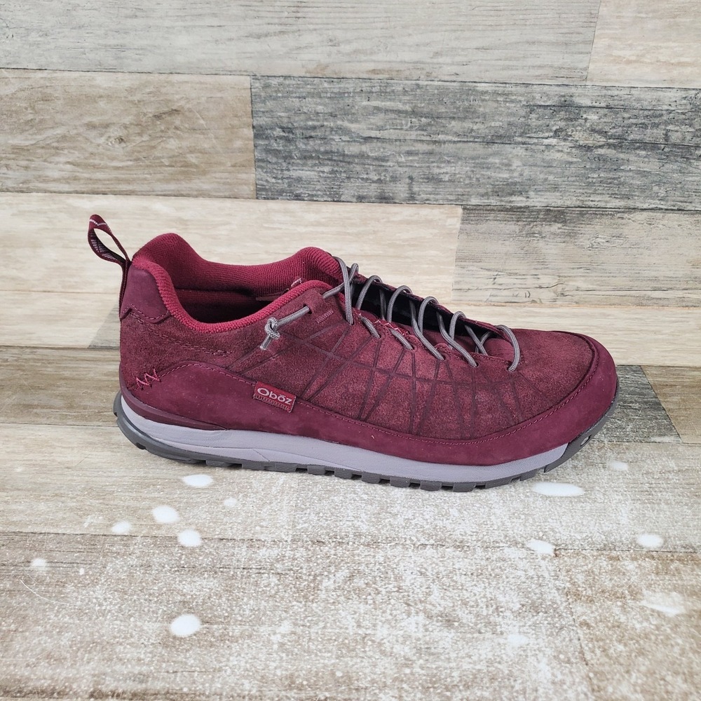 Oboz Jeannette Low Womens Shoes Sz 10‎ Dark Dahlia Suede Leather Hiking Boots